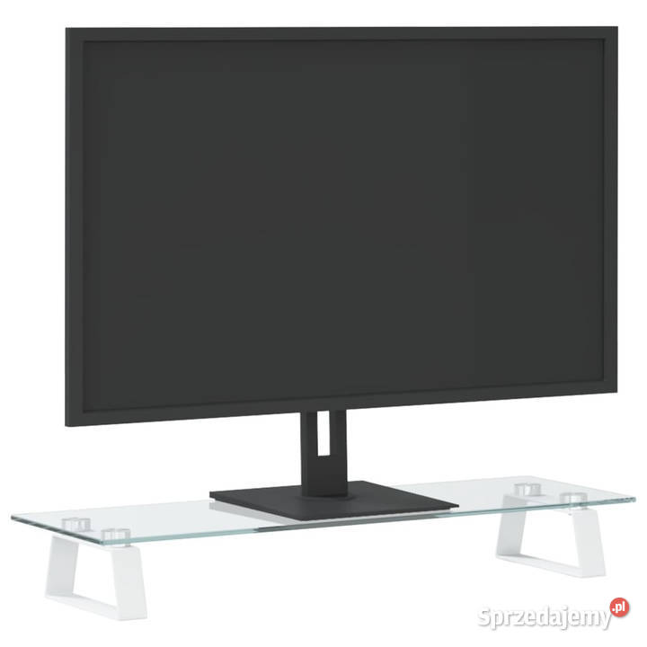 Podstawka pod monitor biała 60x20x8 szkło i Warszawa