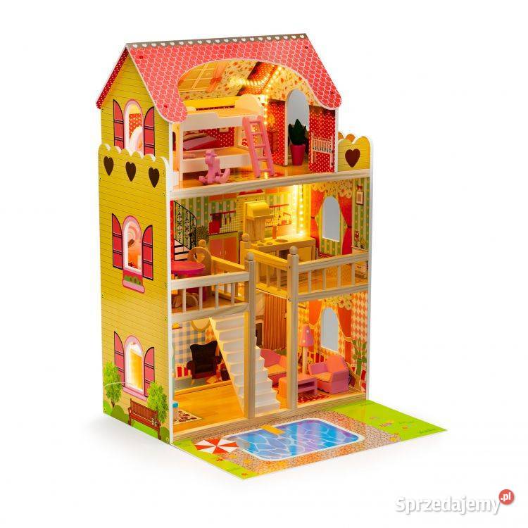 Drewniany domek lalek meble basen oświetlenie podlaskie Bielsk Podlaski