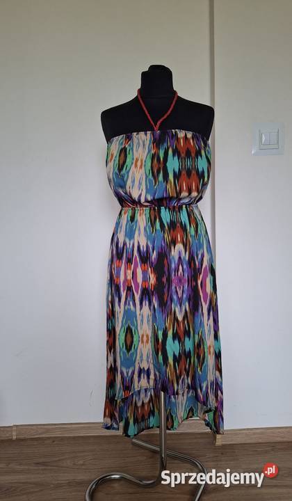 Śliczna asymetryczna długa sukienka maxi bez Kraków sprzedam