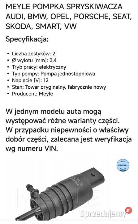 Pompka spryskiwaczy BMW e46 i inne Meyle nowa Katowice