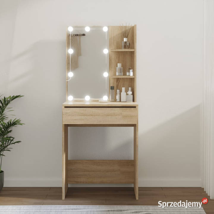 Toaletka z oświetleniem LED dąb sonoma 60x40x140