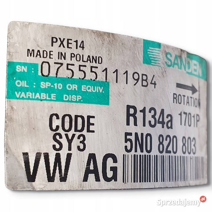 SPRĘŻARKA KLIMATYZACJI VW Passat B6 Golf VI 20 Chełm sprzedam