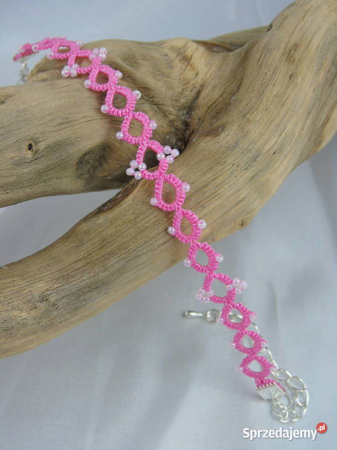 Bransoletka koronkowa Wiśniowa