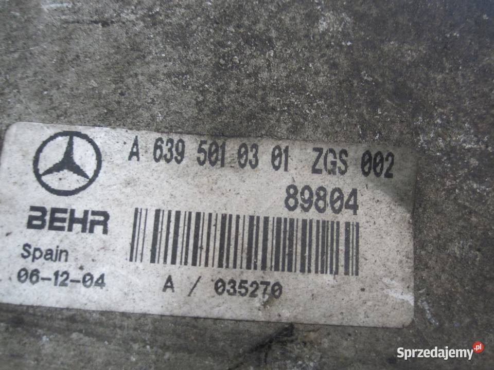 MERCEDES VITO II W639 intercooler A6395010301 świętokrzyskie