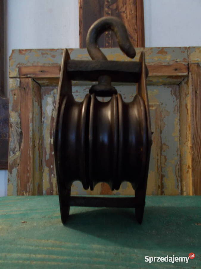 Silny Stary Stalowy Blok LinowyRęcznie Kute Szczecin