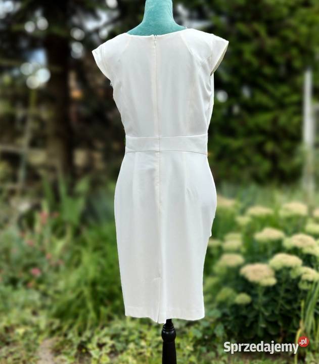 Biała kremowa sukienka Next 40 L elegancka midi biały Szczecin sprzedam