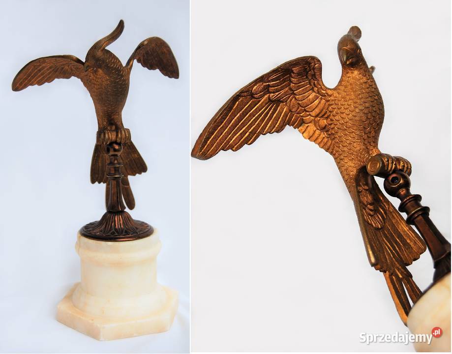 Papuga ptak rzeźba mosiądz marmur Francja inny kolor Lublin