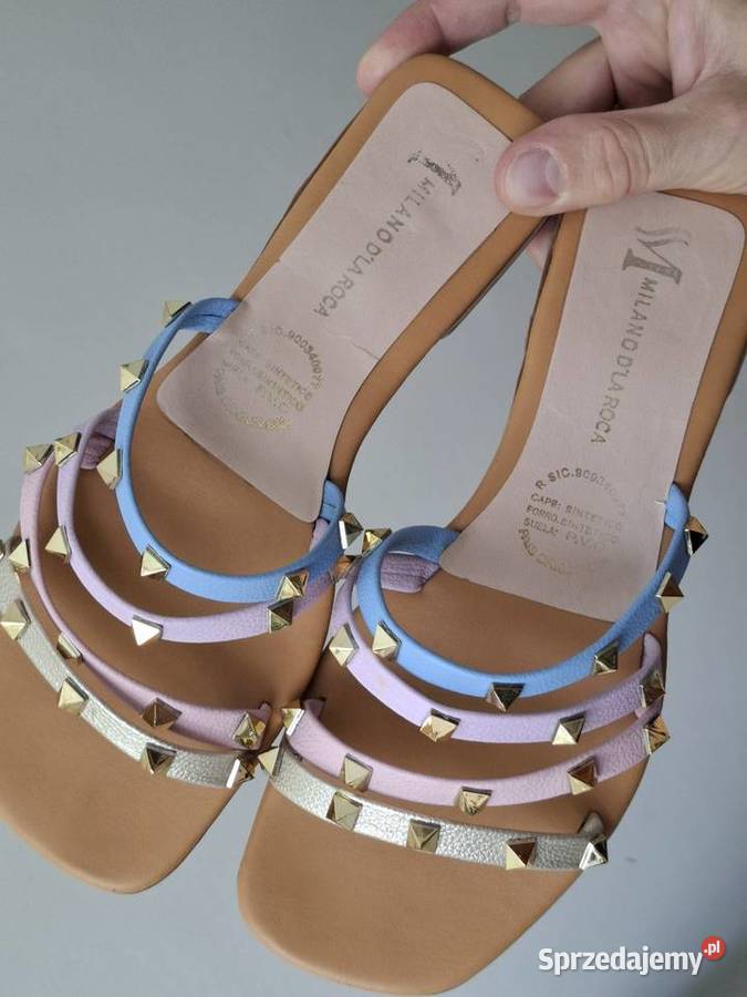 Pastelowe klapki 37 ćwieki lato wiosna małopolskie Kraków sprzedam