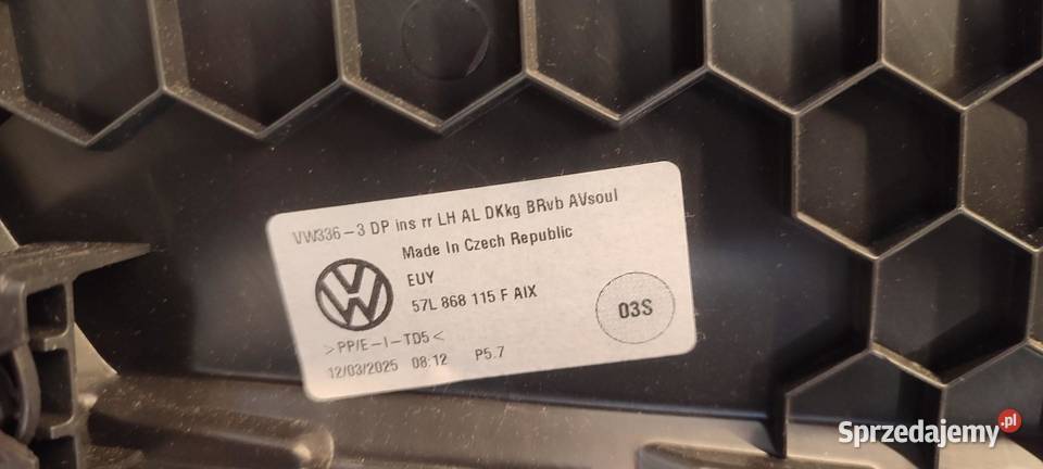 VW TAYRON BOCZEK DRZWI LEWY TYŁ 57L867209Q