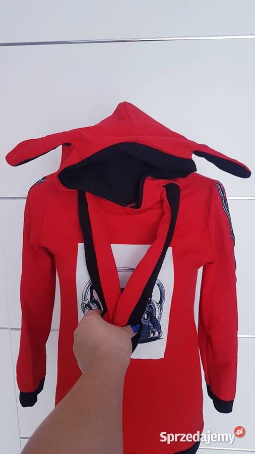 Bluza z Kapturem Ruchome Uszka czarny Chybie