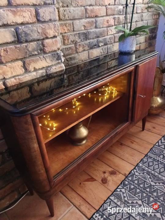 Komoda lata 50te retro czarna szyba gora Pozostałe Gdańsk sprzedam