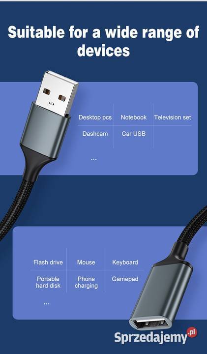Przedłużacz USB 20 kabel długości 3m 300 Pozostałe Bydgoszcz