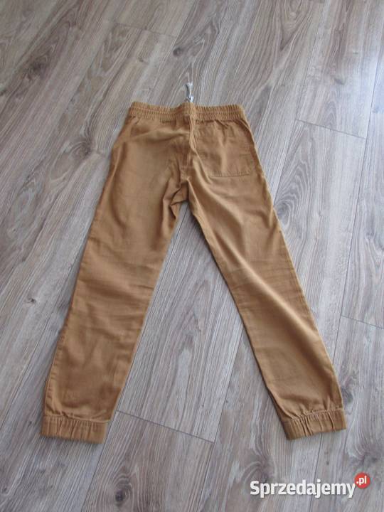 spodnie HM 134 brąz brązowe letnie H&M Kraków