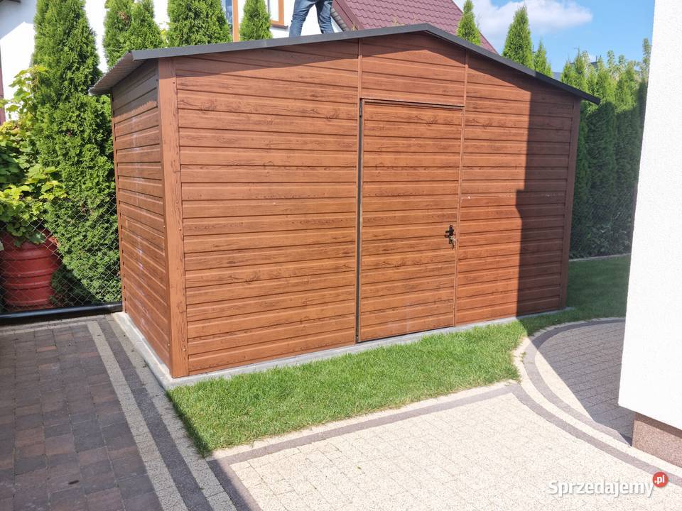 Grafitowy Garaż Blaszany Schowek Ogrodowy Wiata Nysa