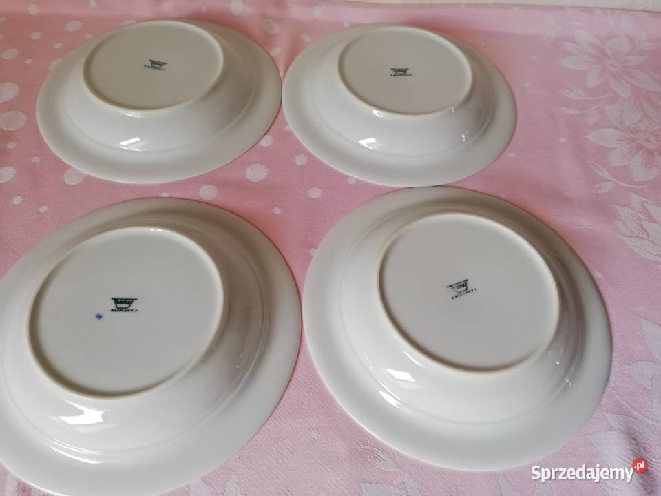 Talerze obiadowe biało kobaltowa porcelana Porcelana i szkło małopolskie Gorlice sprzedam
