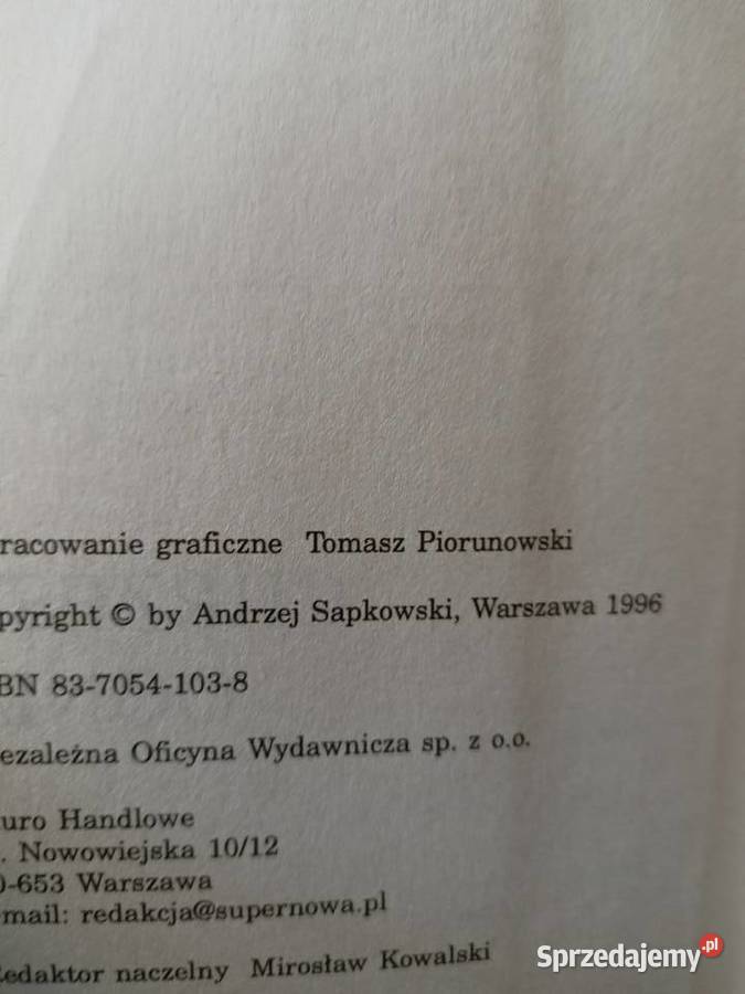 Sapkowski książki chrzest ognia unikat okazy Warszawa sprzedam