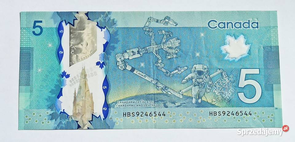 5 kanadyjskich 2013 r banknot polimerowy dolnośląskie Wrocław