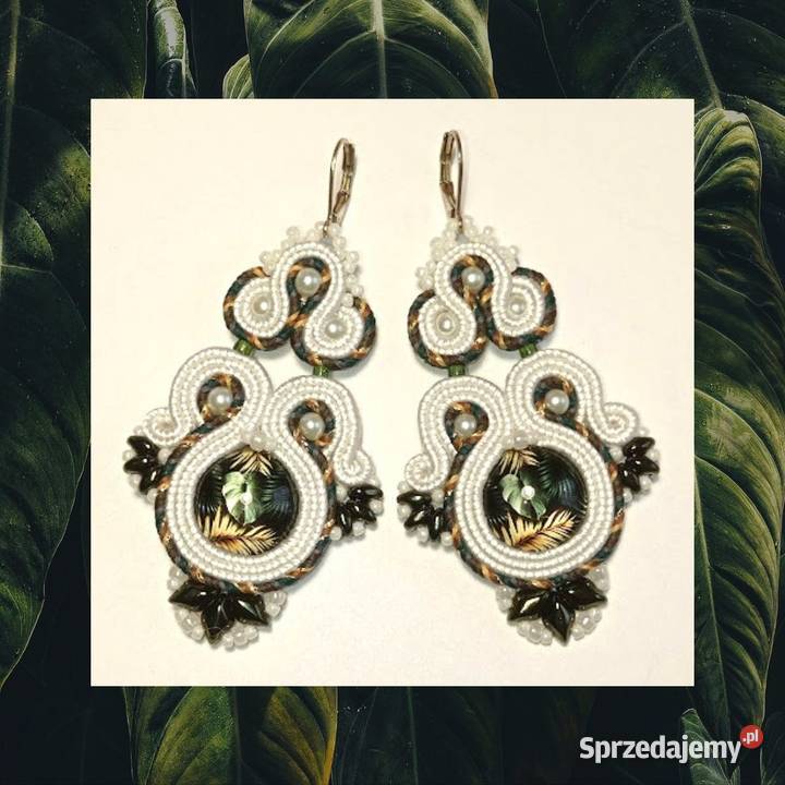 KOLCZYKI BIAŁOZIELONE SUTASZ