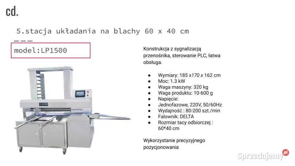 Linia do produkcji pączka drożdżówek drobnego Gastronomia Zielonka