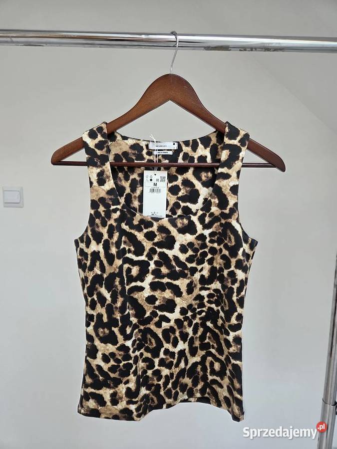 Bluzka na ramiączkach tank top panterka z Topy i koszulki Liszki