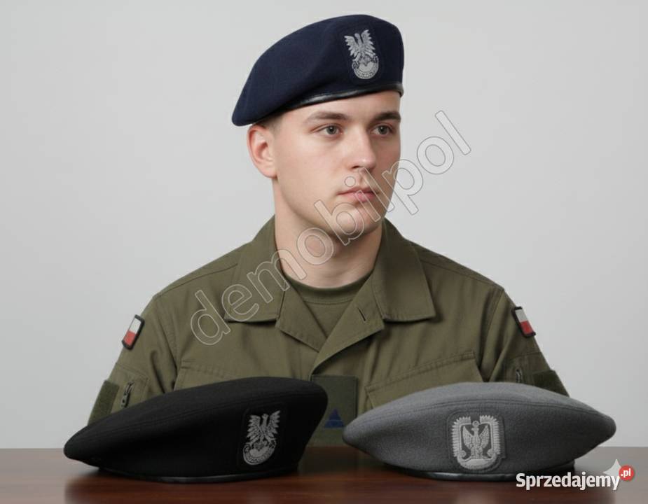 Beret wojskowy Wojska Polskiego czarny 55 małopolskie Kraków