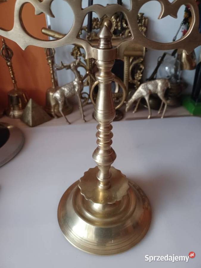 Piękny świecznik mosiężny Księstwo Warszawskie Poznań