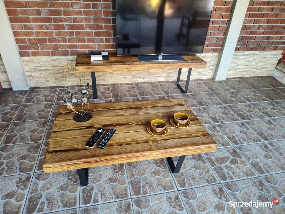 Szafka RTV Stolik kawowy komplet STARE DREWNO Loft Rustic