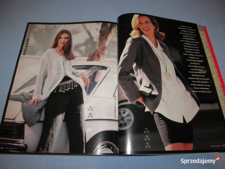 Burda International Wiosna 1992 moda szycie Czasopisma Skępe