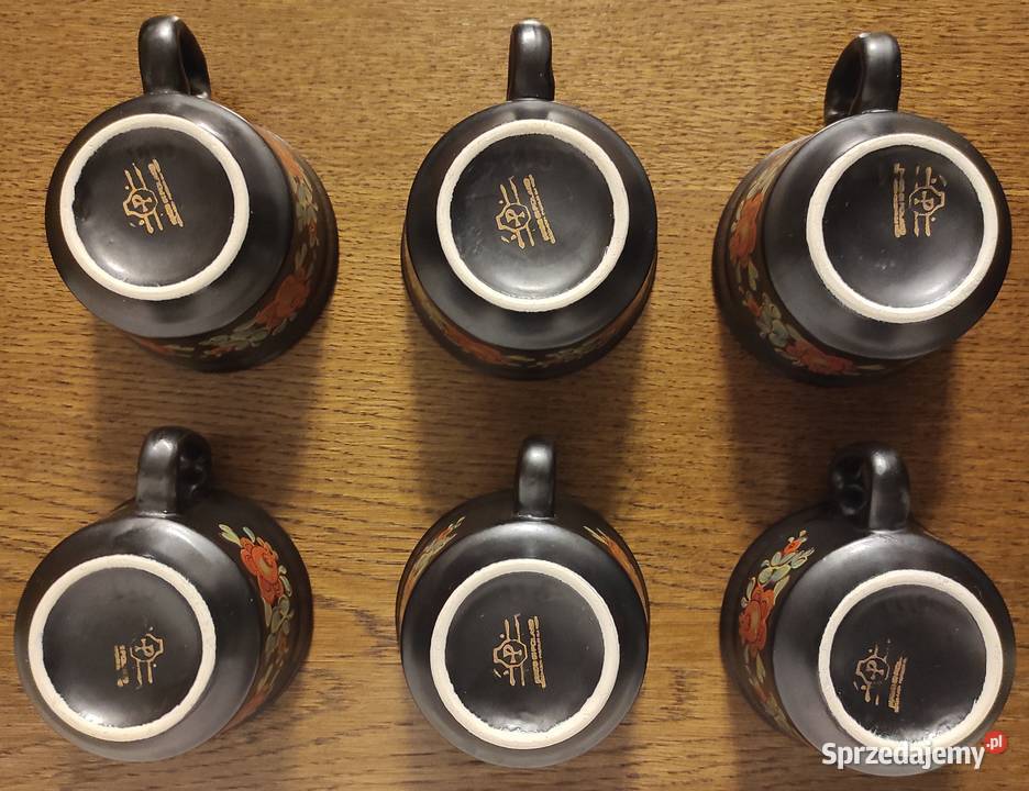 Unikat Czarny serwis kawowy 6 osób Iwona Warszawa