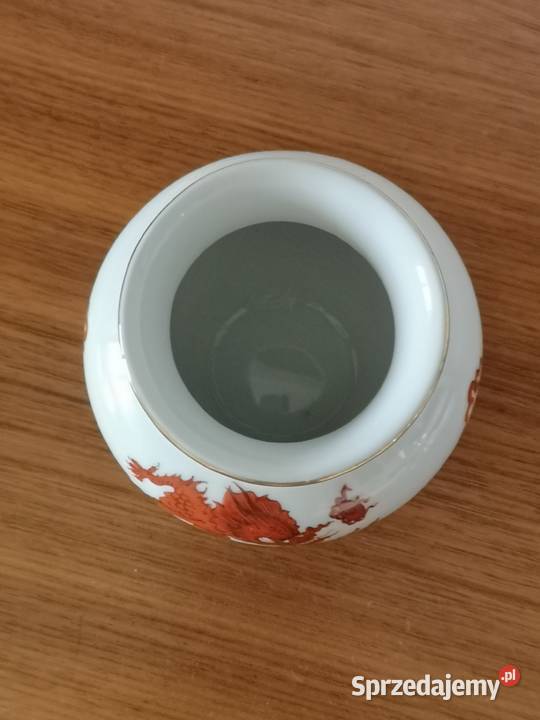 Wazonik porcelana Czerwony Smok vintage kujawsko-pomorskie Toruń