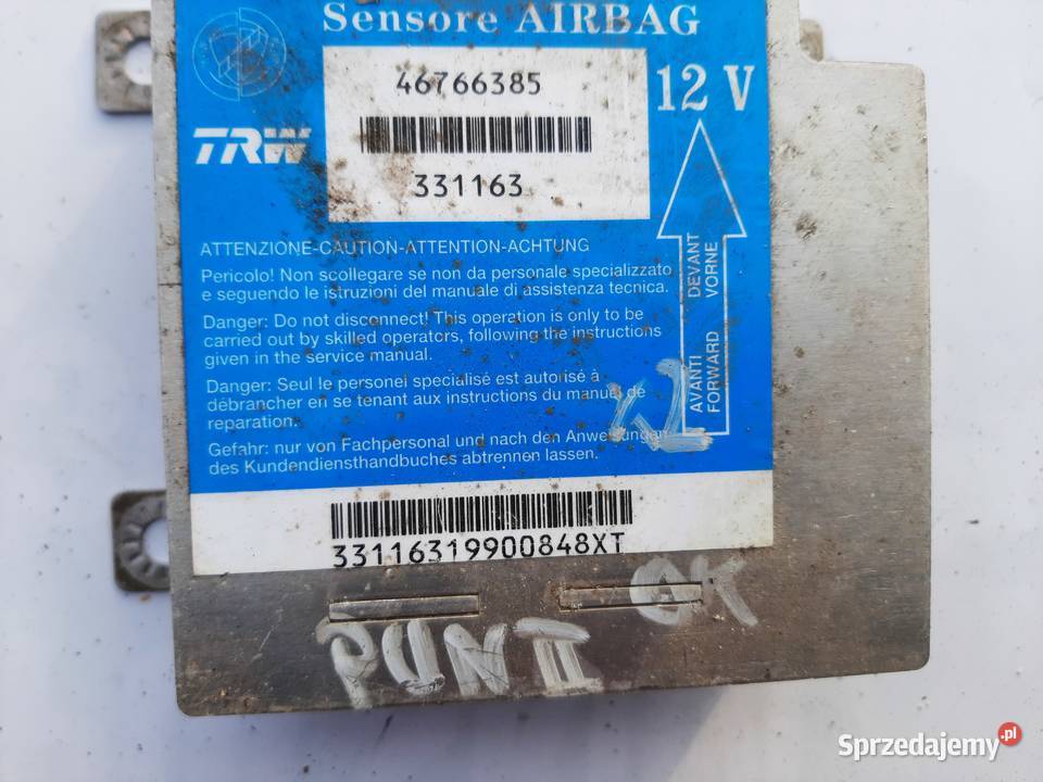 Sensor moduł poduszek Air Bag Fiat Punto II osobowe