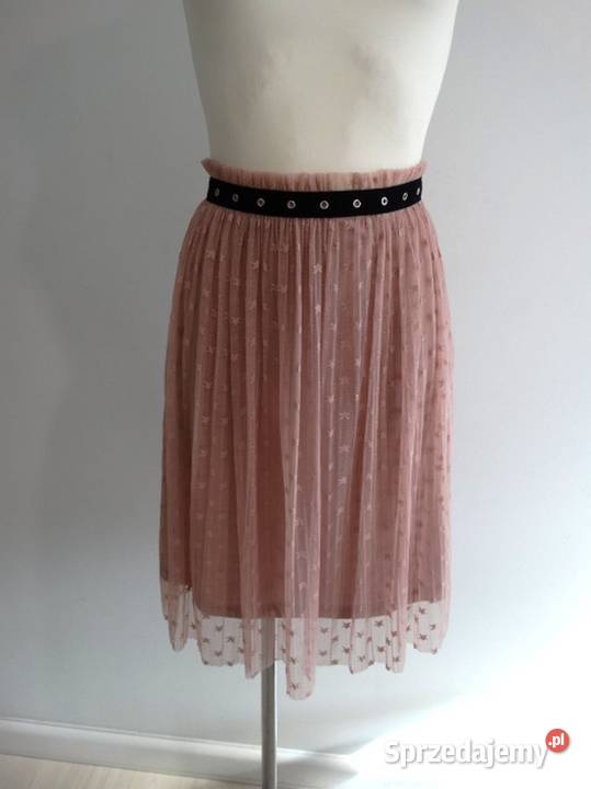 Spódnica Tiulowa Imprezowa Pudrowa do Kolan M Łomża