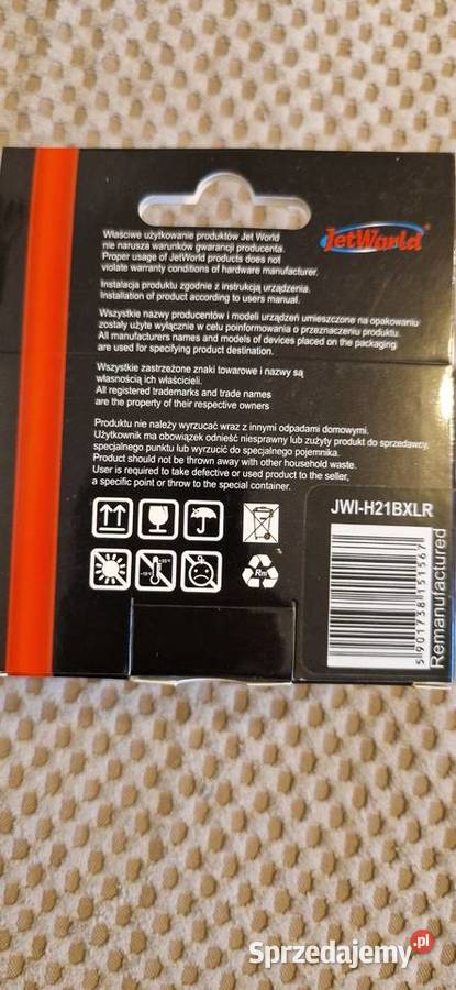 Tusz JetWorld HP 21 XL Black F2280 4180 1410 Pozostałe Kraków