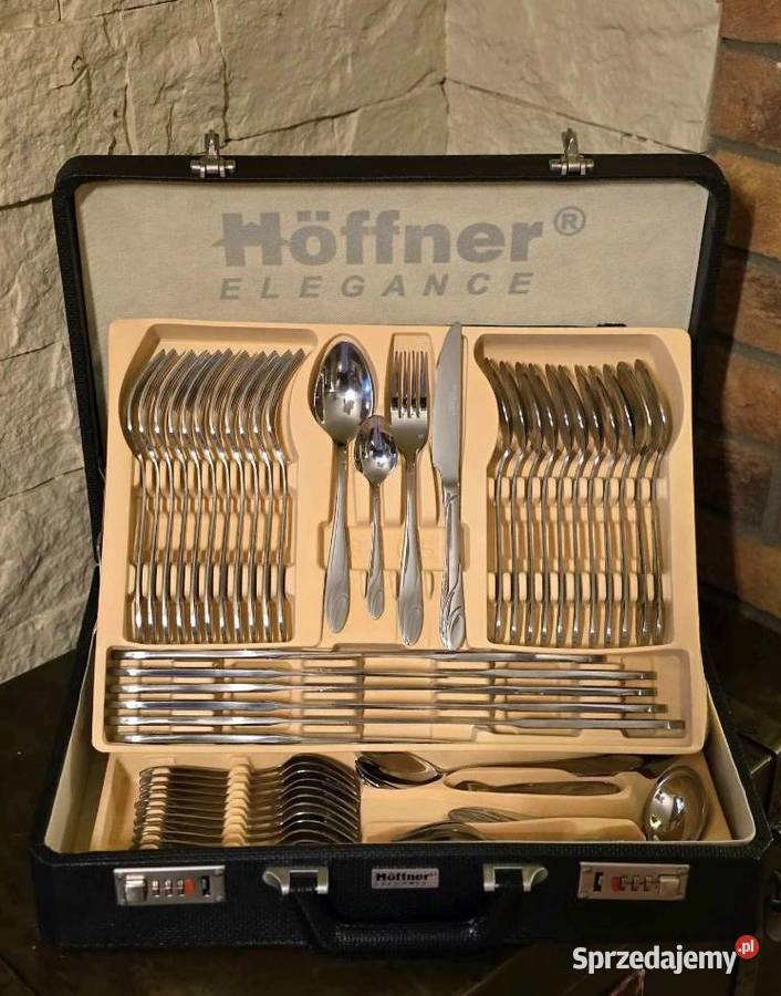 299 Walizka czarna sztućce Hoffner 72 elementy śląskie