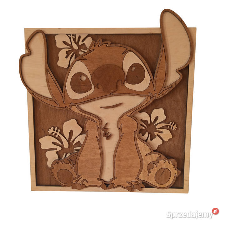 Stitch 3D z drewna 24 Warstwowy obraz handmade łódzkie Bełchatów sprzedam
