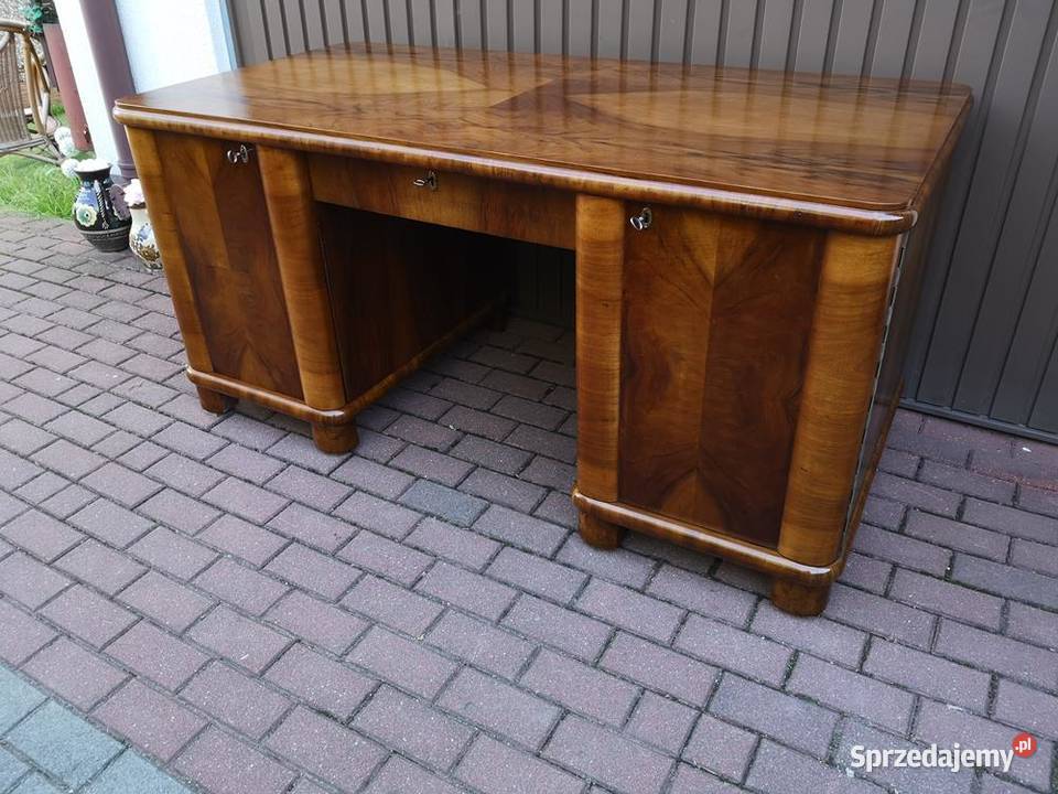 Biurko ARTDECO Orzech Stare Antyk Dwustronne wielkopolskie Swarzędz