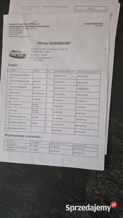 Piękny Renault Talisman Polski Salon Wola Zarczycka