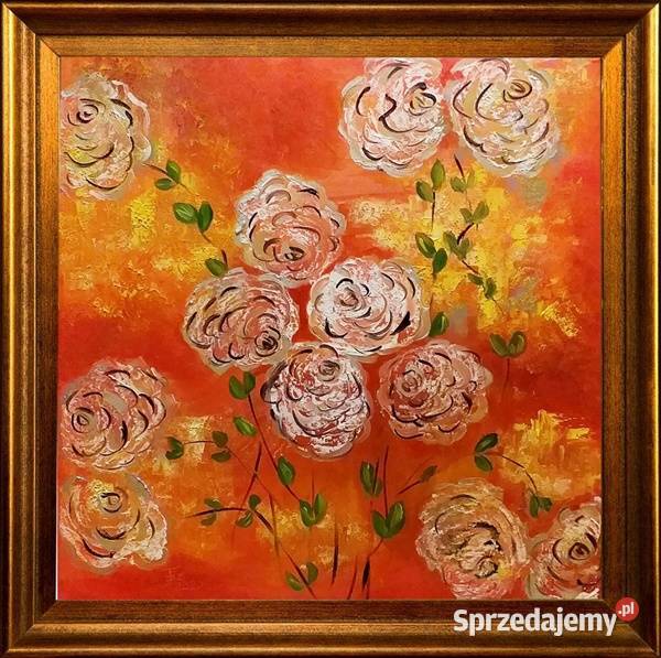Obraz olejny Róże abstrakcja Lublin