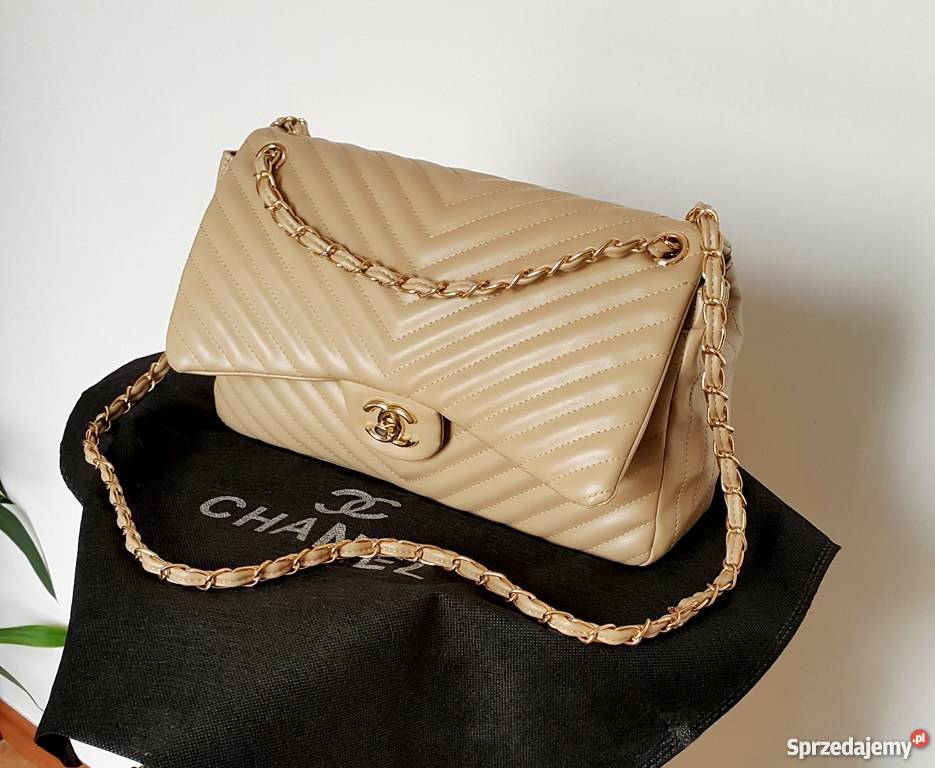 TOREBKA CHANEL 255 PIKOWANA CHANELKA BEŻ ZŁOTO kujawsko-pomorskie