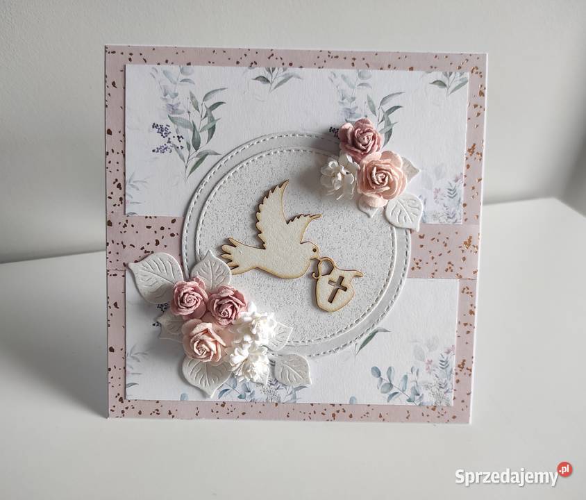 Kartka ręcznie robiona na Chrzest Święty w Łódź