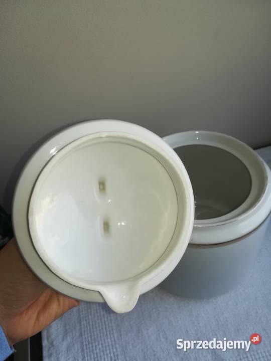 biały b duży dzbanek porcelan artdeco Gdańsk