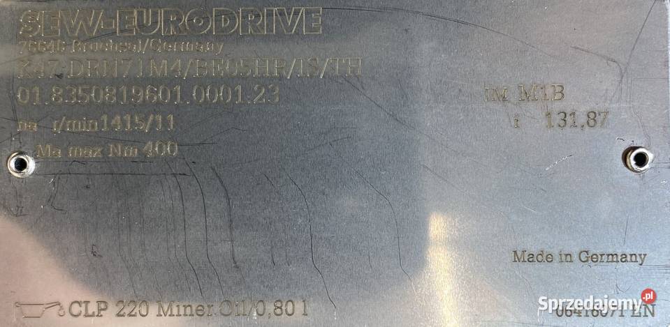 motoreduktor przekładnia 037kW 11obr 3fazowy Pigża