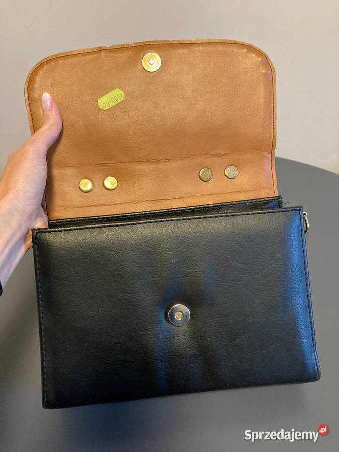 Unikatowa skórzana torebka kuferek vintage brąz Dla kobiet