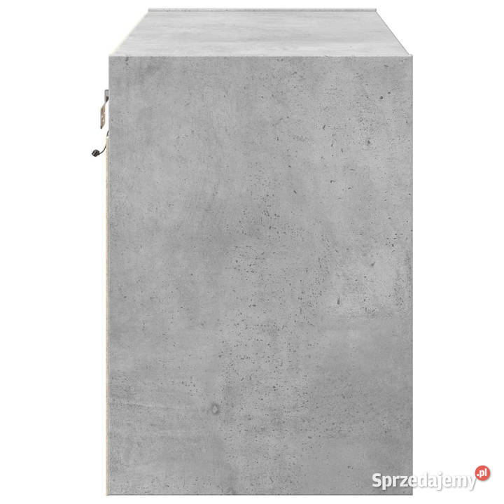 Ścienna szafka TV z LED szarość betonu 80x31x45 Warszawa