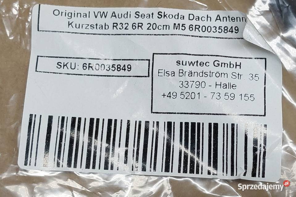 ANTENA SKODA CITIGO YETI ROOMSTER RAPID VW UP Mielęcin