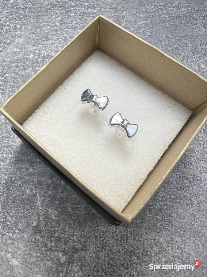 Kolczyki srebrne kokardy kokarda Jasło