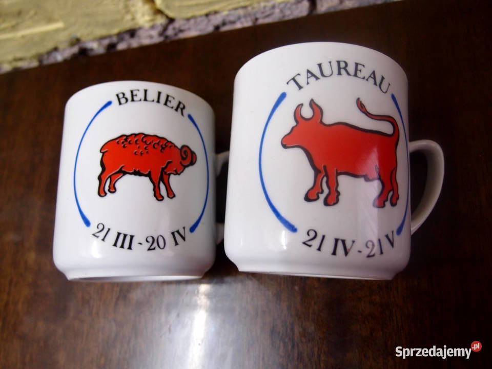 Kubki porcelanowe Lubiana znaki zodiaku Byk łódzkie Łódź