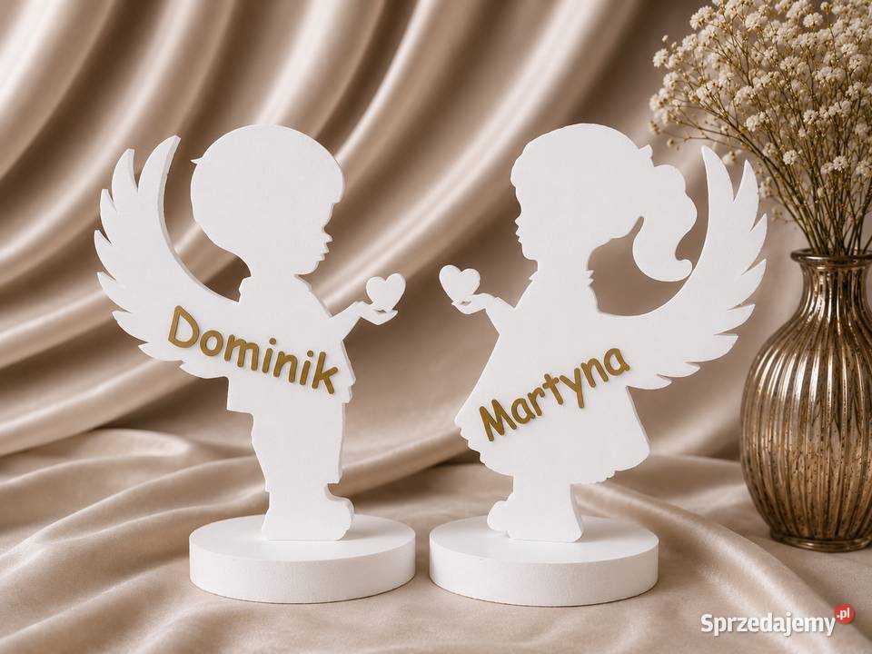 Aniołek z sercem imię dekoracja Pierwsza Komunia wielkopolskie Dobrzyca