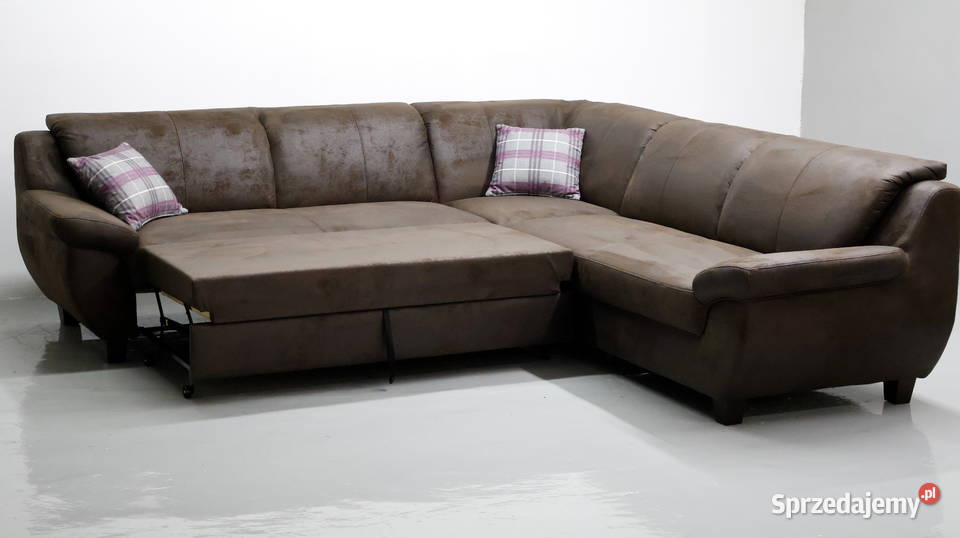 TLH Narożnik z funkcją spania ciemnobrązowa Poznań sprzedam