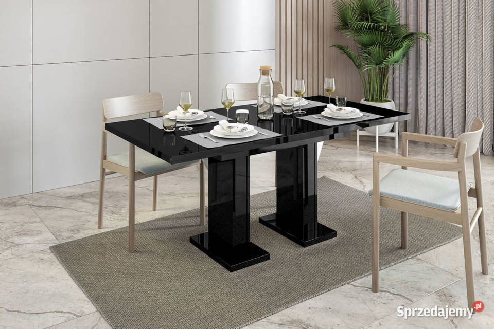 Nowoczesny Stół Rozkładany Czarny Wysoki POŁYSK Stoły, krzesła, biurka Warszawa sprzedam